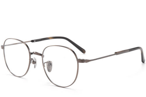 Lunettes ovales en titane brun #BS0218-0167