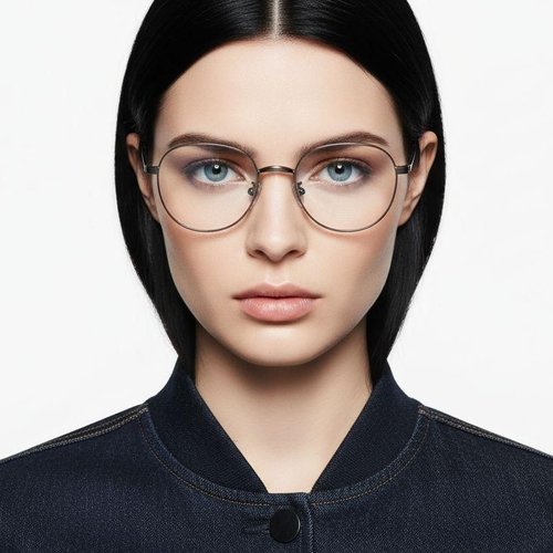 Lunettes ovales en titane brun #BS0218-0167