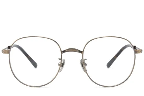 Lunettes ovales en titane brun #BS0218-0168