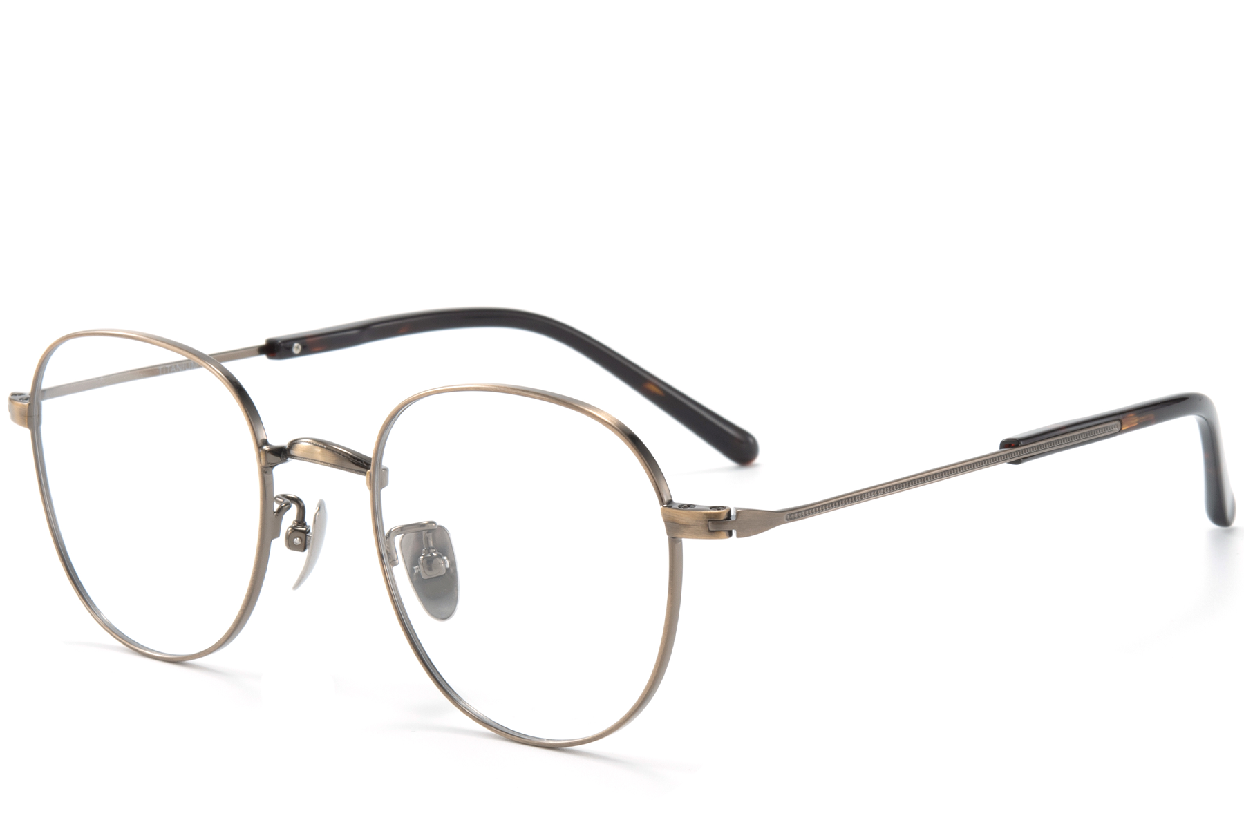 Oval Brown Titanium Glasses #BS0218-0168