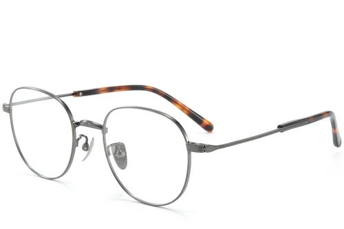 Lunettes ovales en titane argenté #BS0218-0169
