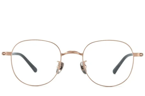 Lunettes ovales en titane doré #BS0218-0170