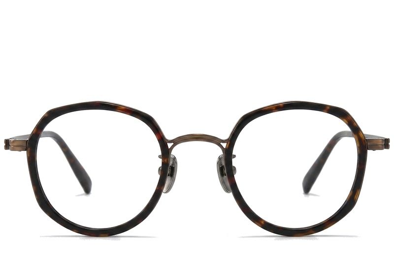Lunettes ovales en titane écaille de tortue #BS0218-0172