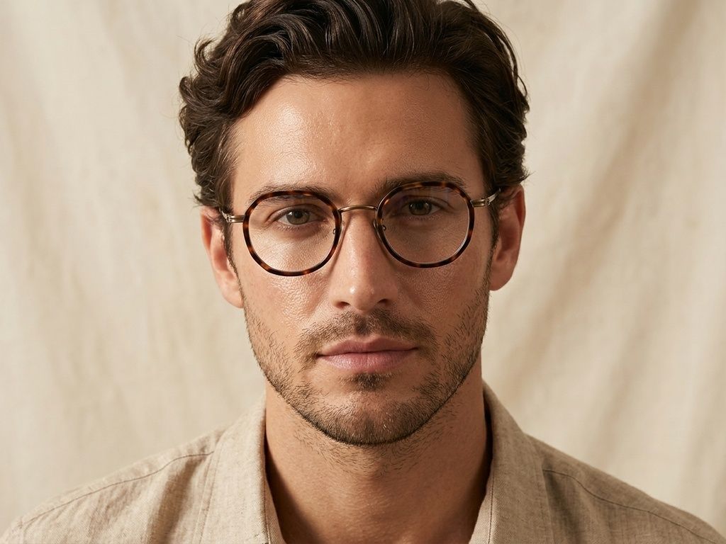 Lunettes ovales en titane écaille de tortue #BS0218-0172