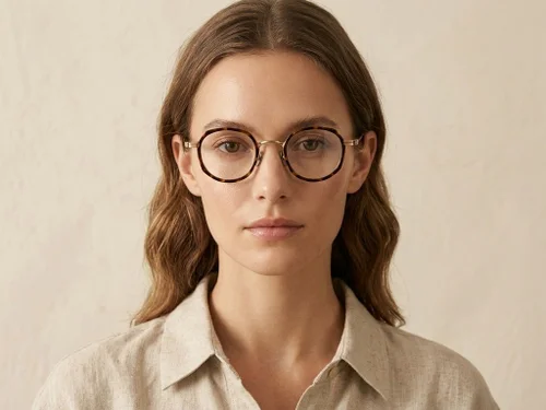 Lunettes ovales en titane écaille de tortue #BS0218-0173