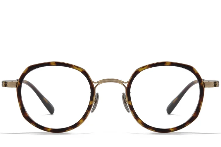 Oval Tortoiseshell Titanium Glasses #BS0218-0173