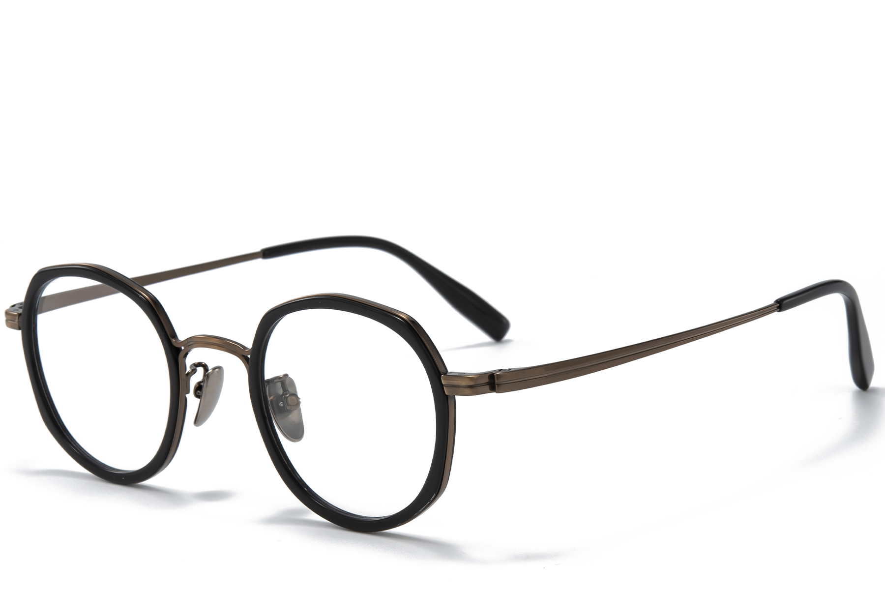 Oval Black Titanium Glasses #BS0218-0174