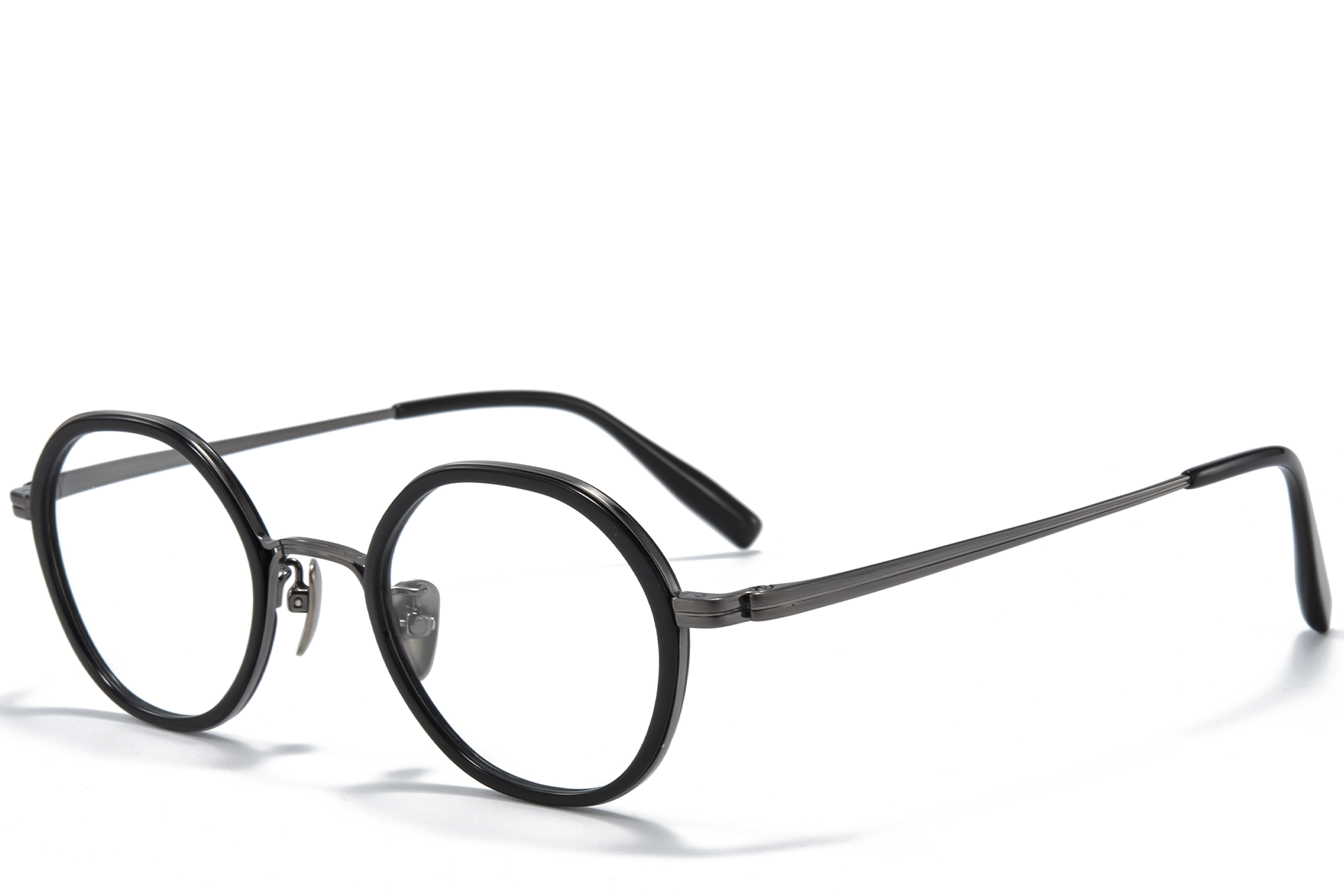 Oval Black Titanium Glasses #BS0218-0175