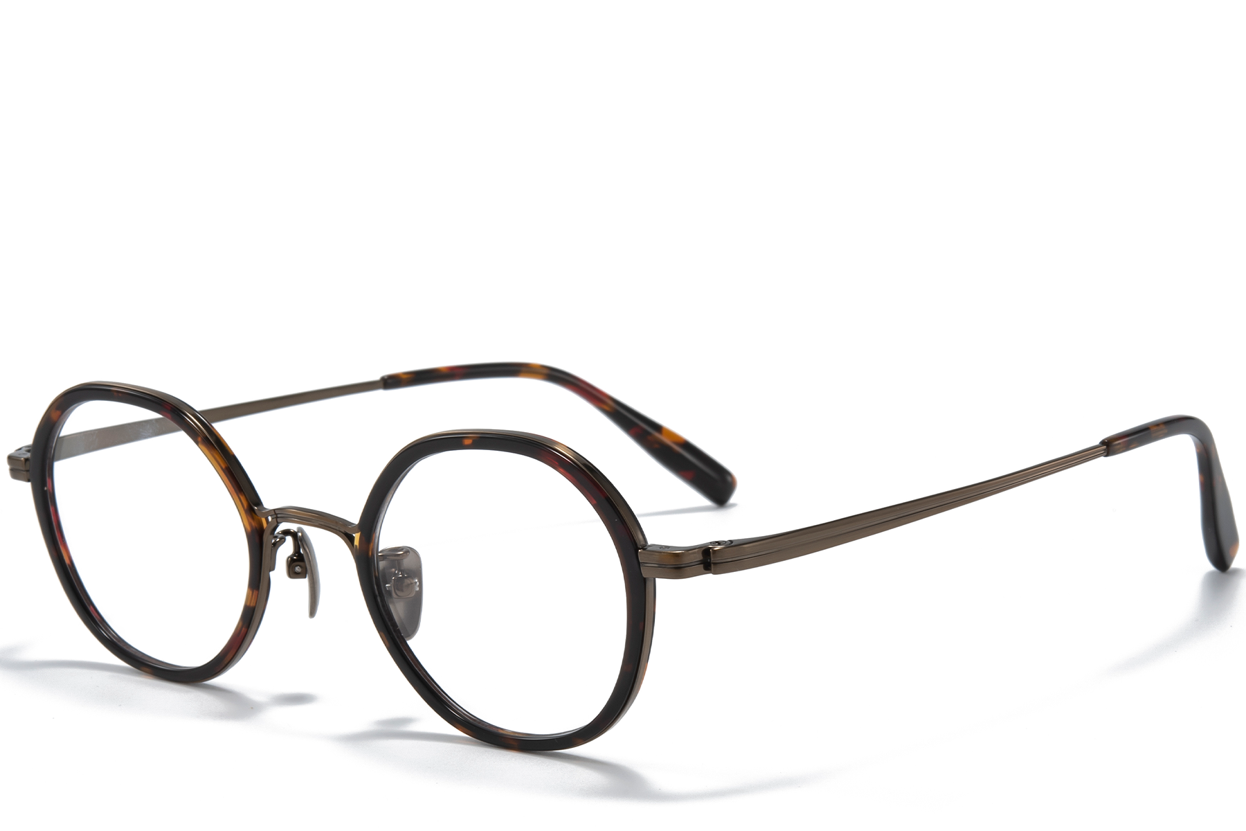 Oval Tortoiseshell Titanium Glasses #BS0218-0176
