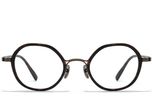 Lunettes ovales en titane écaille de tortue #BS0218-0176