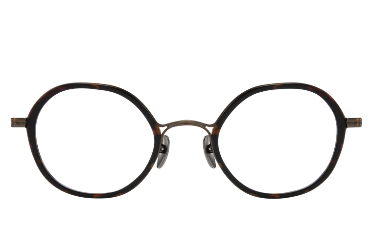 Oval Tortoiseshell Titanium Glasses #BS0218-0176