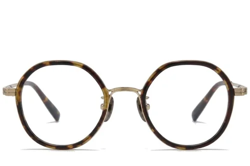 Lunettes ovales en titane écaille de tortue #BS0218-0177