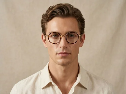 Lunettes ovales en titane écaille de tortue #BS0218-0177