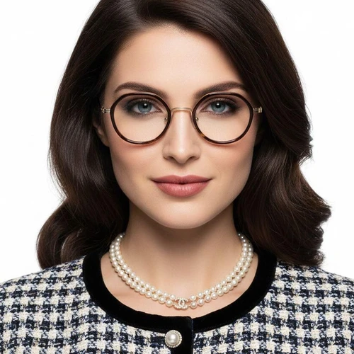 Gafas de titanio ovaladas de carey n.° BS0218-0177