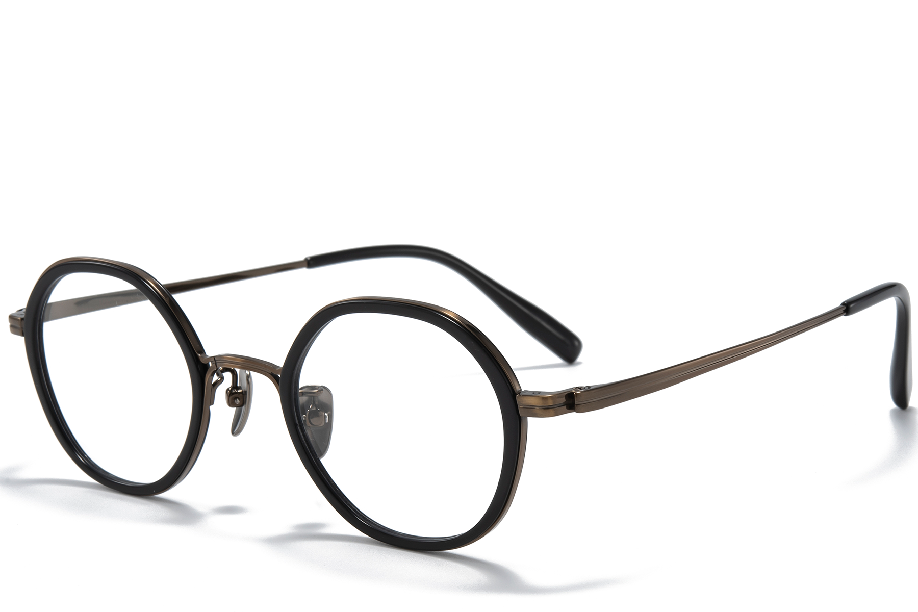 Oval Black Titanium Glasses #BS0218-0178