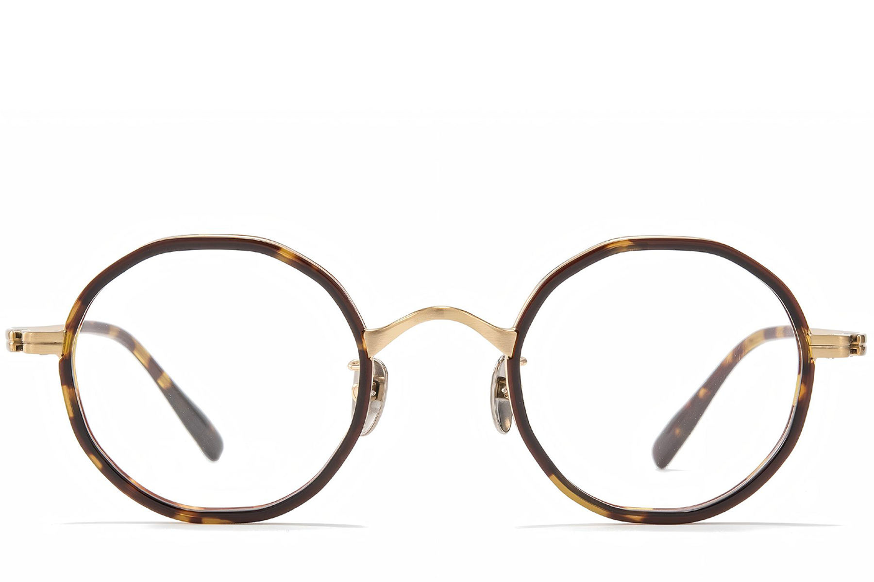 Round Tortoiseshell Titanium Glasses #BS0218-0181