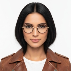 Round Tortoiseshell Titanium Glasses #BS0218-0181
