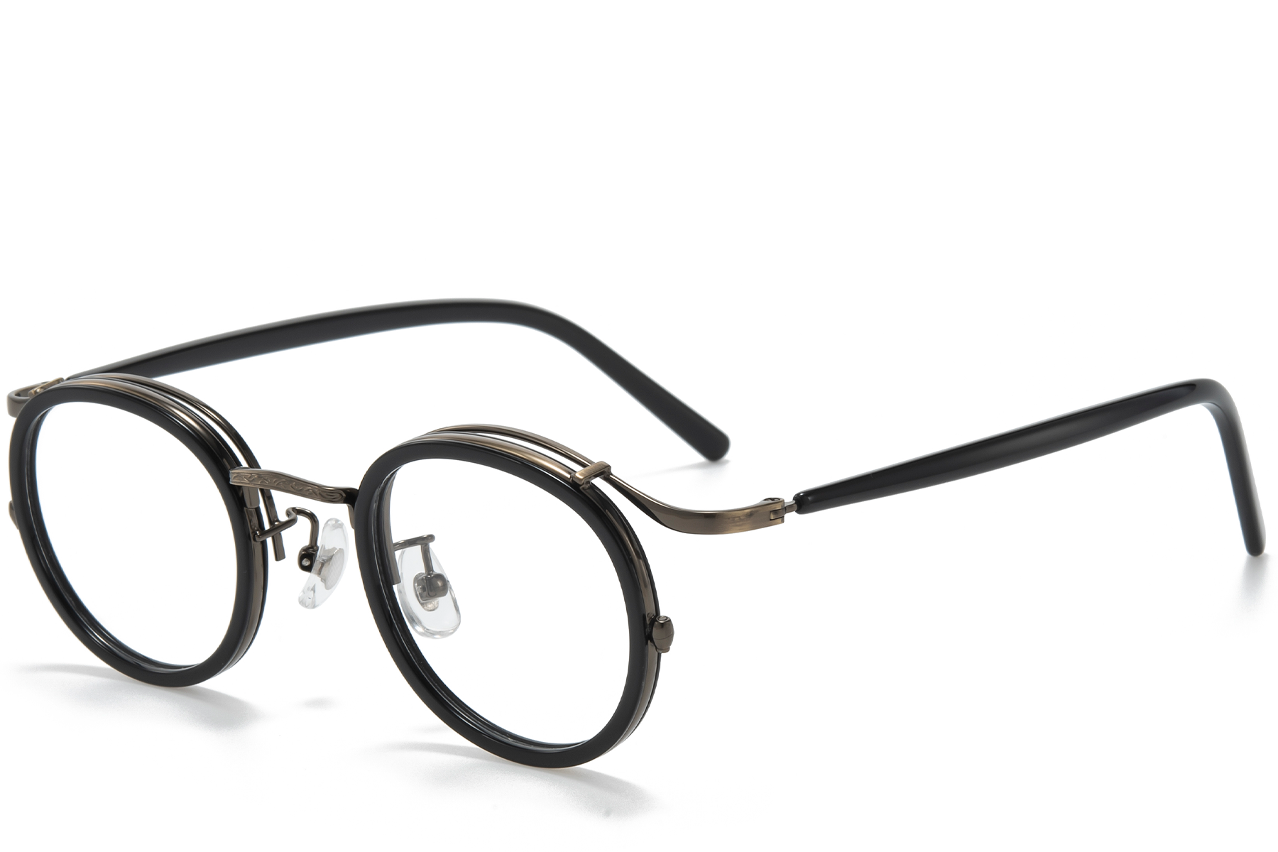 Oval Black Titanium Glasses #BS0218-0183