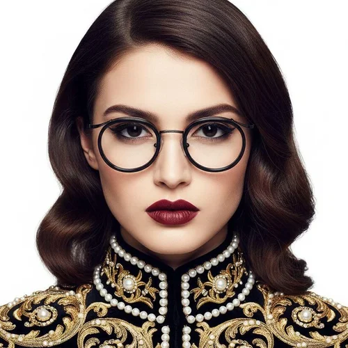 Lunettes ovales en titane noir #BS0218-0183