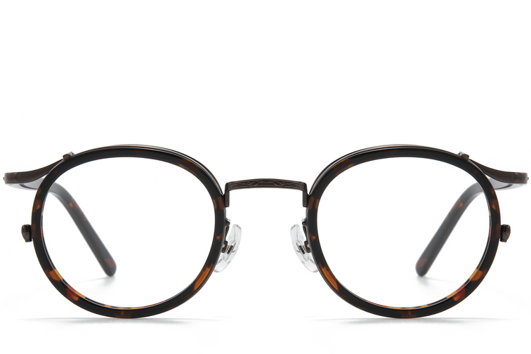 Lunettes ovales en titane écaille de tortue #BS0218-0184