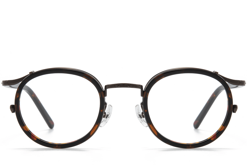 Oval Tortoiseshell Titanium Glasses #BS0218-0184