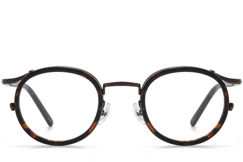 Lunettes ovales en titane écaille de tortue #BS0218-0184