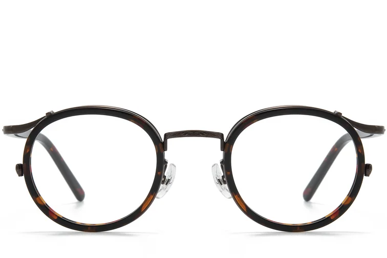 Oval Tortoiseshell Titanium Glasses #BS0218-0184