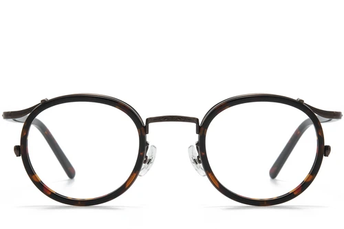 Gafas de titanio ovaladas de carey n.° BS0218-0184