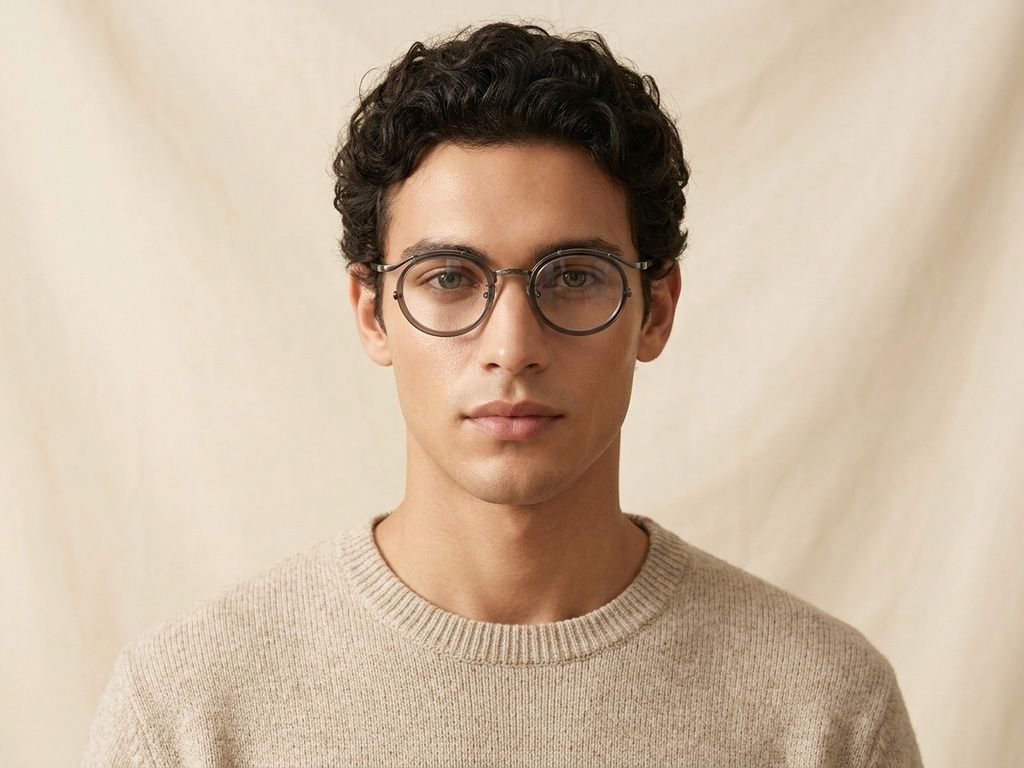 Oval Gray Titanium Glasses #BS0218-0185