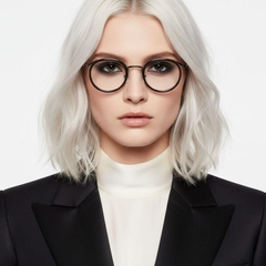 Gafas de titanio gris ovaladas #BS0218-0185