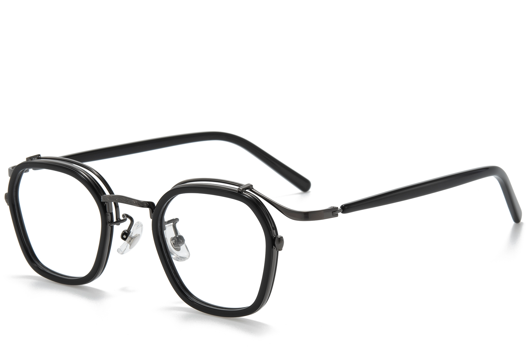 Geometric Black Titanium Glasses #BS0218-0187