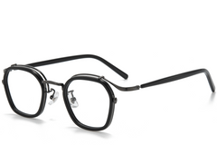 Geometrische schwarze Titanbrille #BS0218-0187