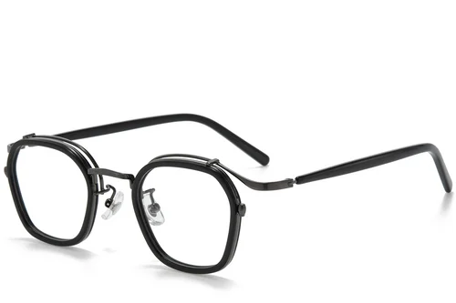 Lunettes géométriques en titane noir #BS0218-0187