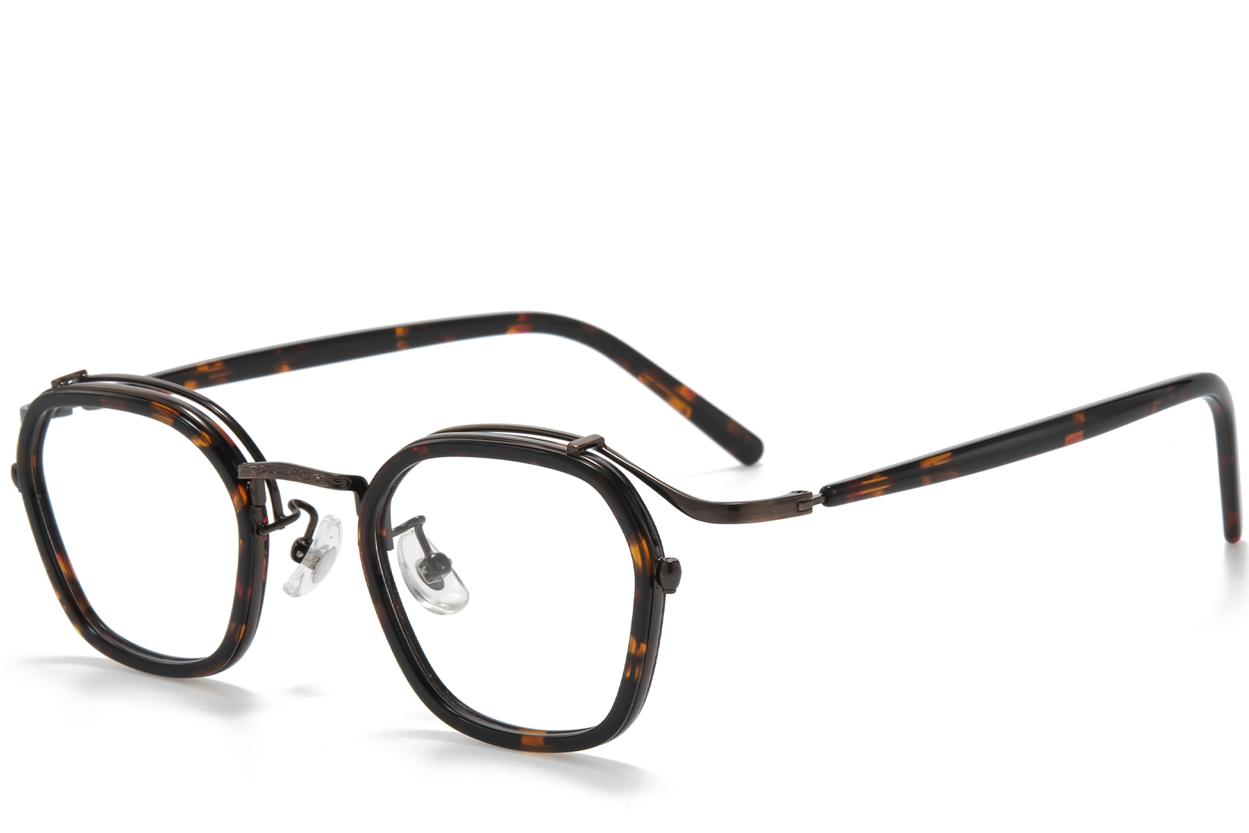 Geometric Tortoiseshell Titanium Glasses #BS0218-0188