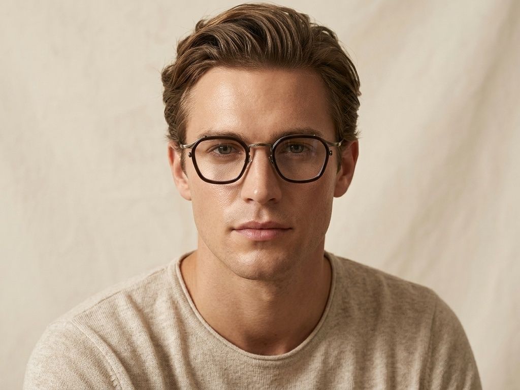 Geometric Brown Titanium Glasses #BS0218-0189