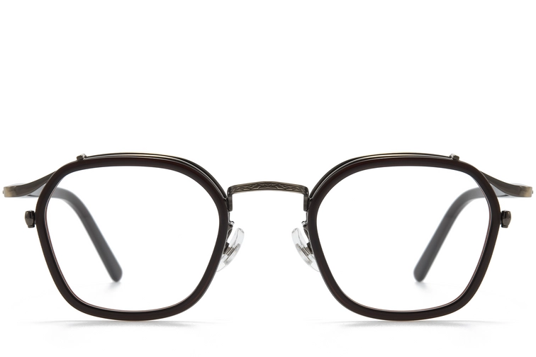 Occhiali geometrici in titanio marrone #BS0218-0189