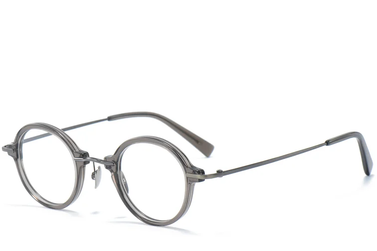 Round Gray Titanium Glasses #BS0218-0192