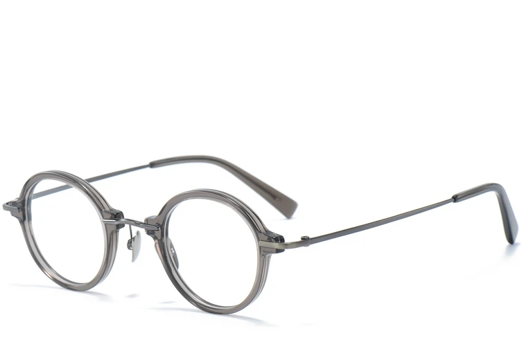 Runde graue Titanbrille #BS0218-0192