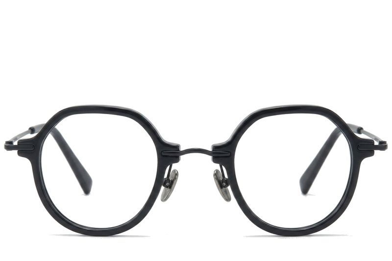 Oval Black Titanium Glasses #BS0218-0196