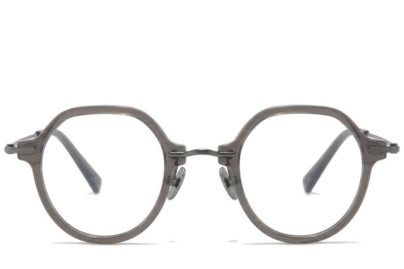 Gafas de titanio gris ovaladas #BS0218-0197