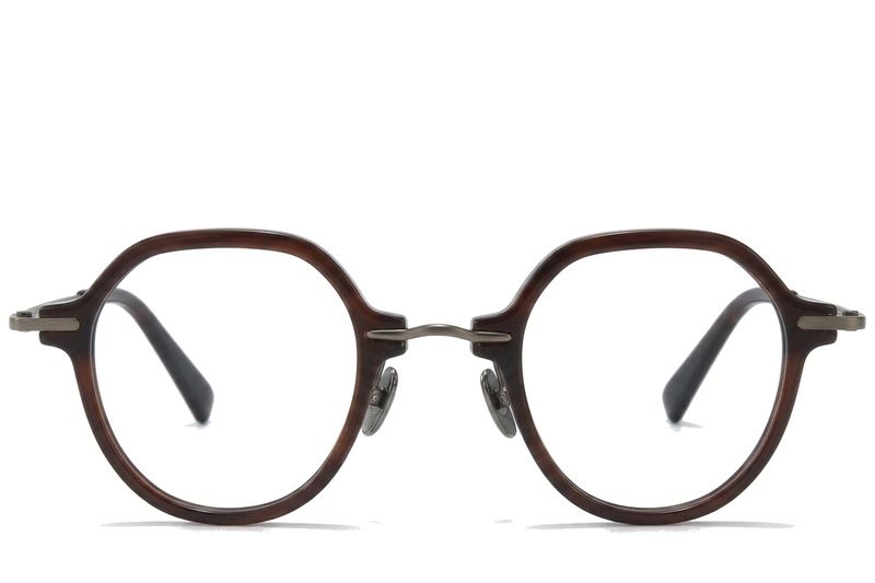 Oval Brown Titanium Glasses #BS0218-0198