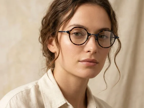 Lunettes ovales en titane écaille de tortue #BS0218-0199