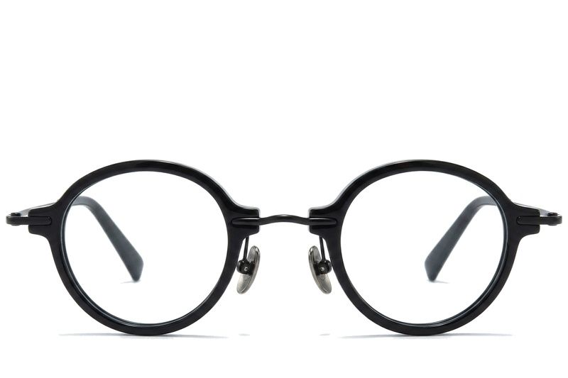 Oval Black Titanium Glasses #BS0218-0200