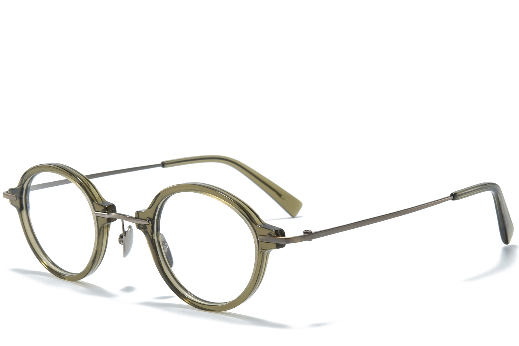 Oval Green Titanium Glasses #BS0218-0202