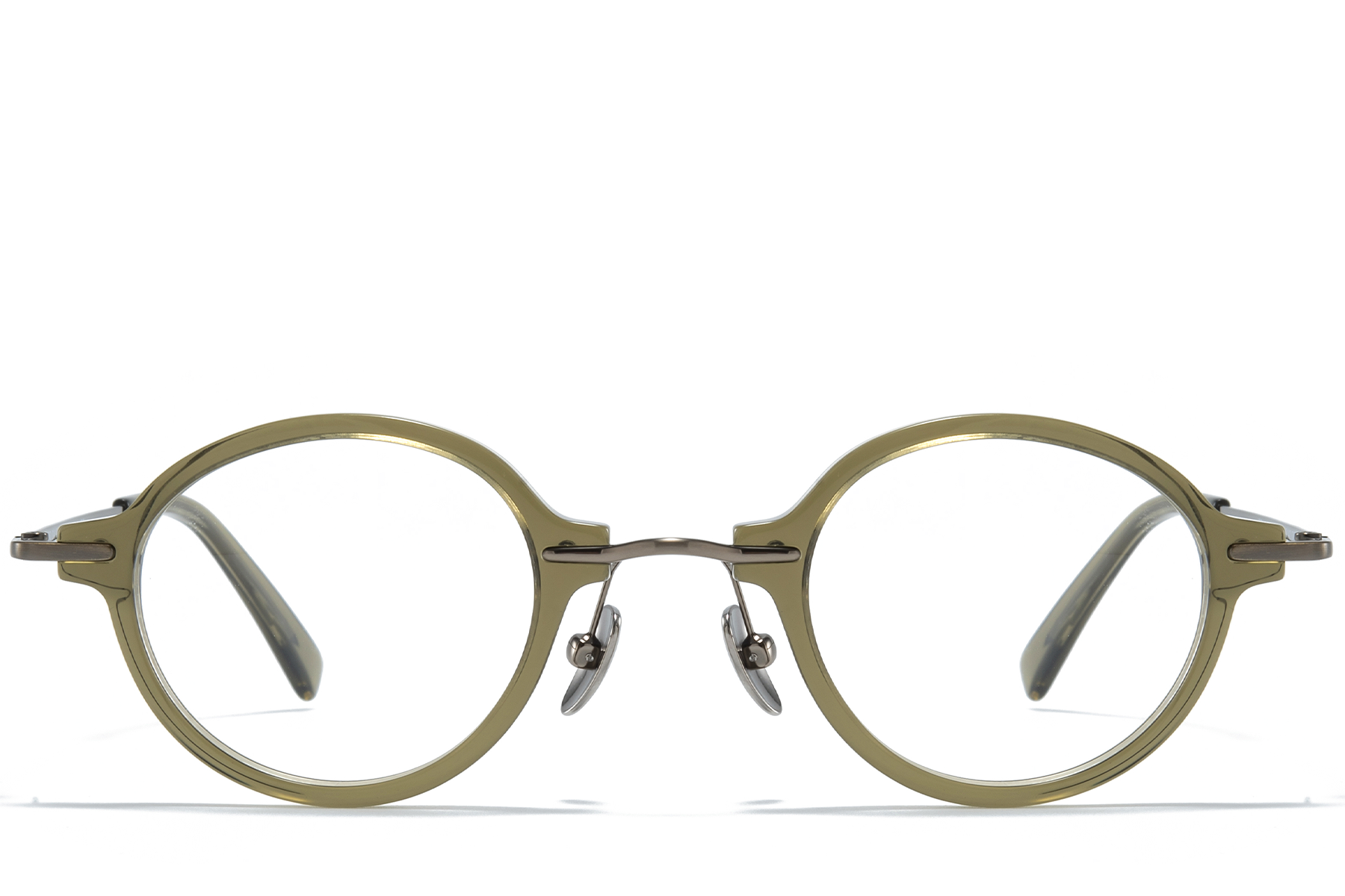 Oval Green Titanium Glasses #BS0218-0202