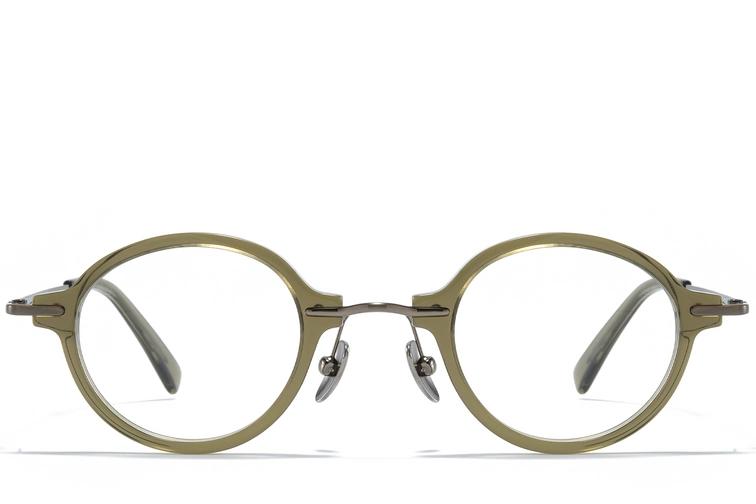 Gafas ovaladas de titanio verde #BS0218-0202