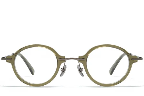 Lunettes ovales en titane vert #BS0218-0202
