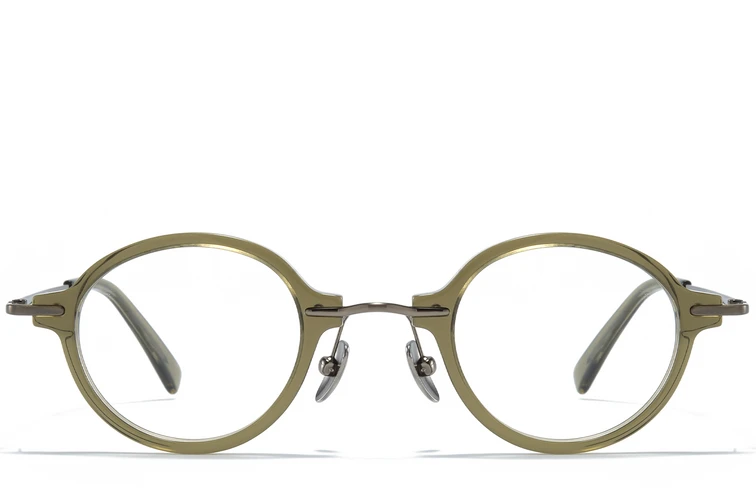 Ovale grüne Titanbrille #BS0218-0202