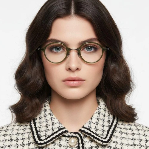 Oval Green Titanium Glasses #BS0218-0202