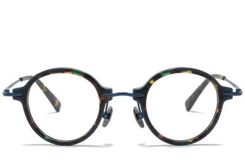 Lunettes ovales en titane écaille de tortue #BS0218-0203